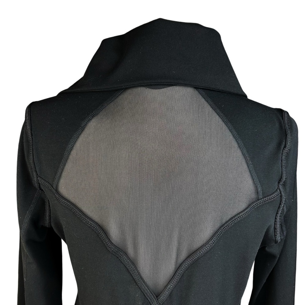 Athleta Blissout Jacket Small Black Moto Asymmetrical Thumbholes Pockets - Picture 8 of 15